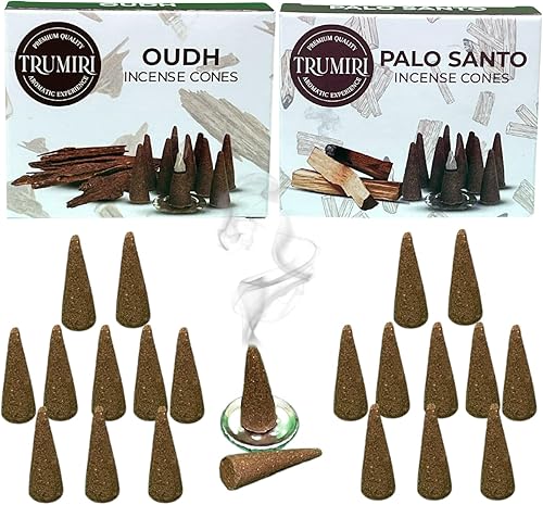Miniatura 9 de Conos de incienso  Paquete combinado de 20 conos de incienso  10 Palo Santo + 10 Oud  Conos de insencia  Conos de incienso perfumados  Aromas de