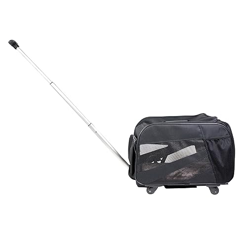 Pet Smart Cart, grande, negro, con ruedas, con ruedas, bolsa de viaje plegable plegable de lados suaves, bolsa de equipaje aprobada por la aerolínea