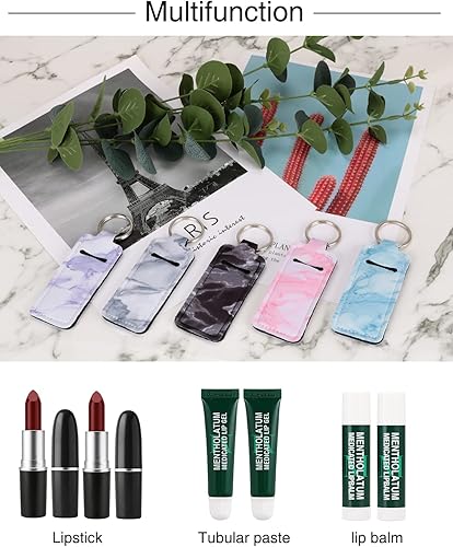 Miniatura 5 de Meiiy Chapstick Holder - Funda para lápiz labial, bolsa para bálsamo labial, bolsillo portátil, soporte para tubo de brillo de labios, regalo para