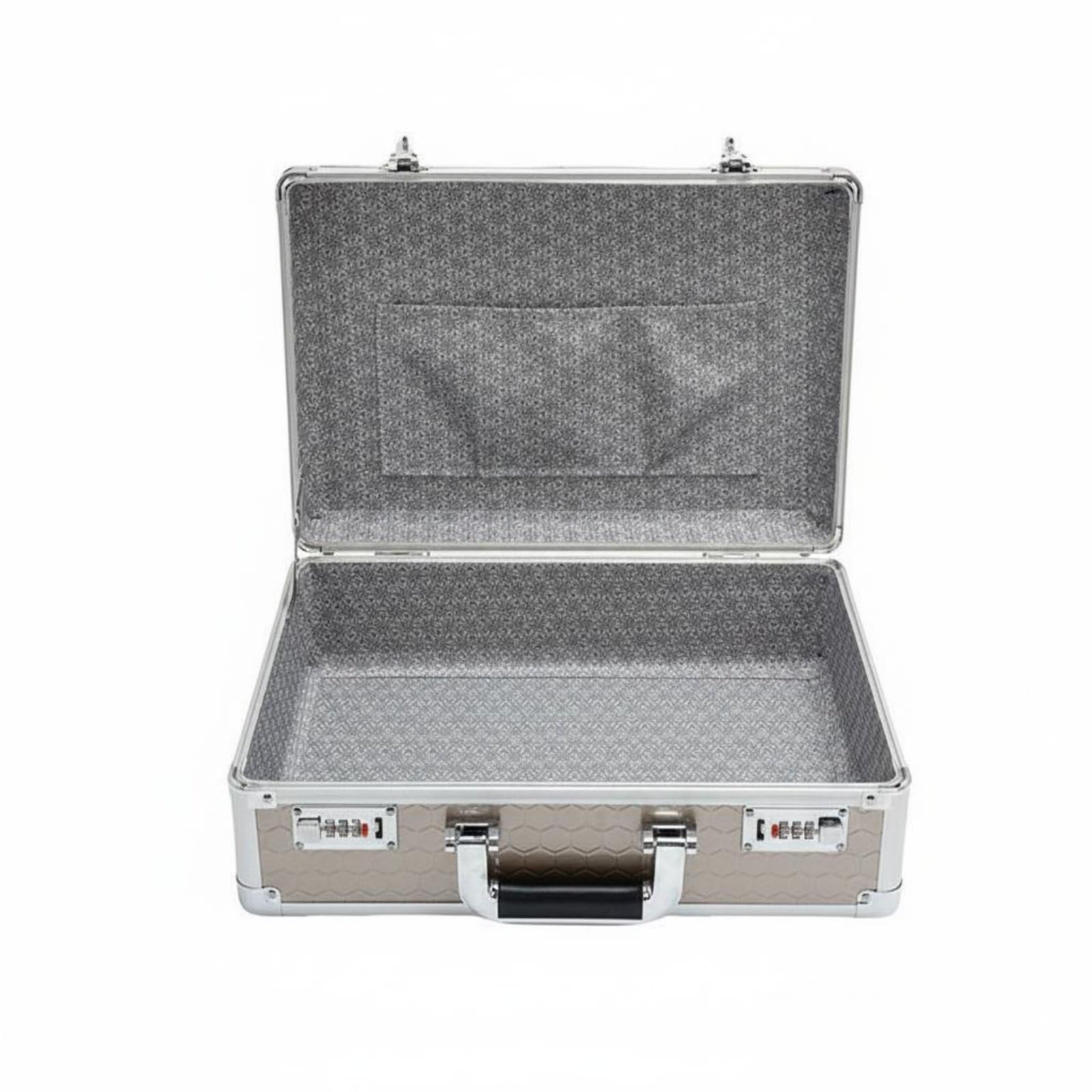 Sharplace Valigetta Portaoggetti in Alluminio Cassetta Cassaforte Scatola Contenitore Custodia con Doppia Serratura Combinazione Struttura Rinforzata Adatta per, Oro, size to 5