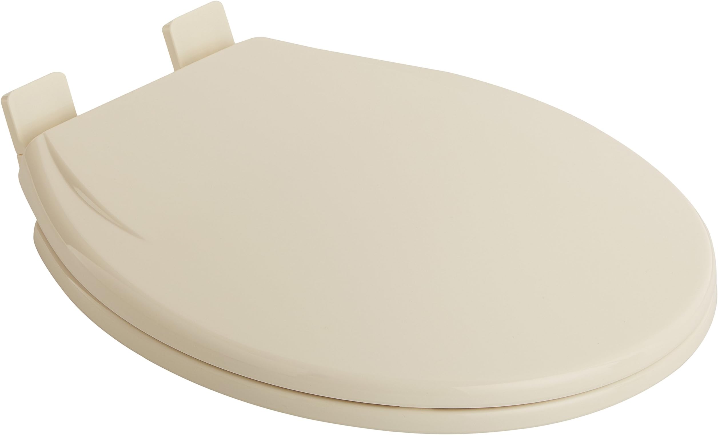 PlumbTech 240-02 Slow Close Round Toilet Seat with Adjustable Hinge, Biscuit