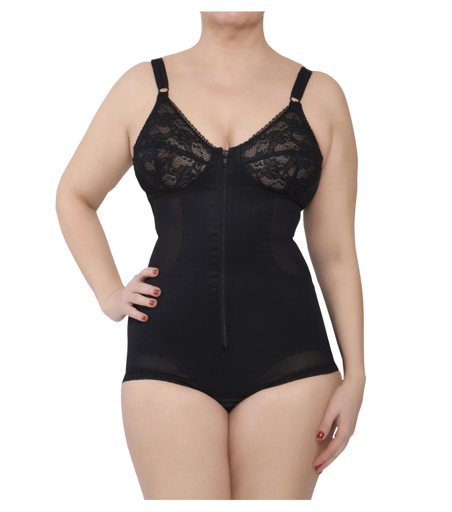 Body Contenitivo Snellente Elasticizzato Busto Shapewear Corsetto Bustino Shaper Compressione Forte Elegante Pizzo