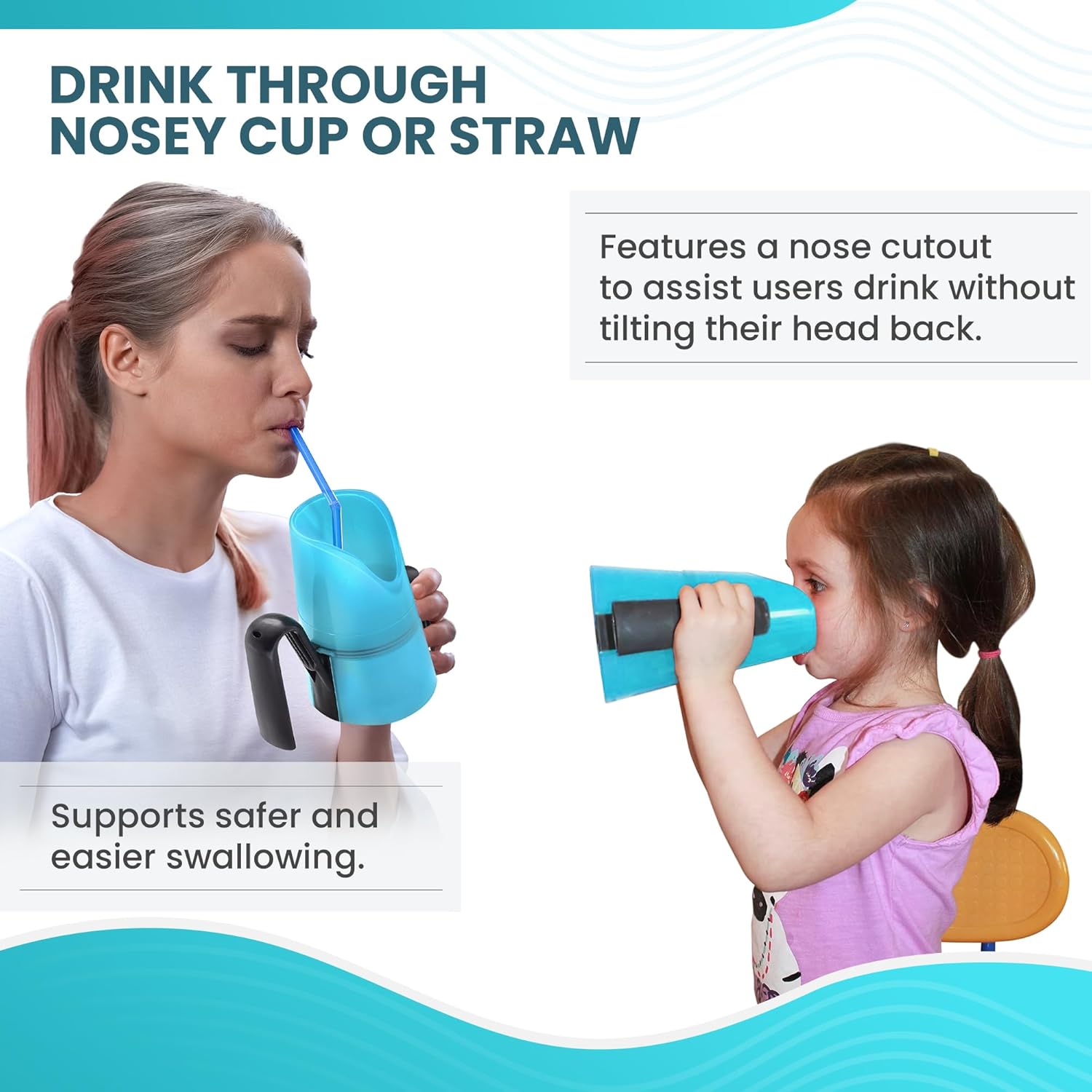 Dysphagia Regulating Drinking Cup for Difficulty Swallowing Disorders - Controlled Sips Adult Size (8oz) Cup Prevents Aspiration - 2 Handles for Secure Grip - Adjustable 3-15cc, Made in Canada - Image 5