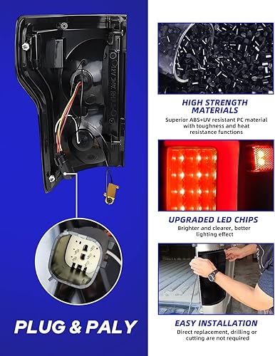 Miniatura 7 de AUTOONE - Para Ford F150 2015-2020 Conjunto de luces traseras LED F-150 compatibles con Ford F-150 2015 2016 2017 2018 2019 2020 Ford F-150, lado