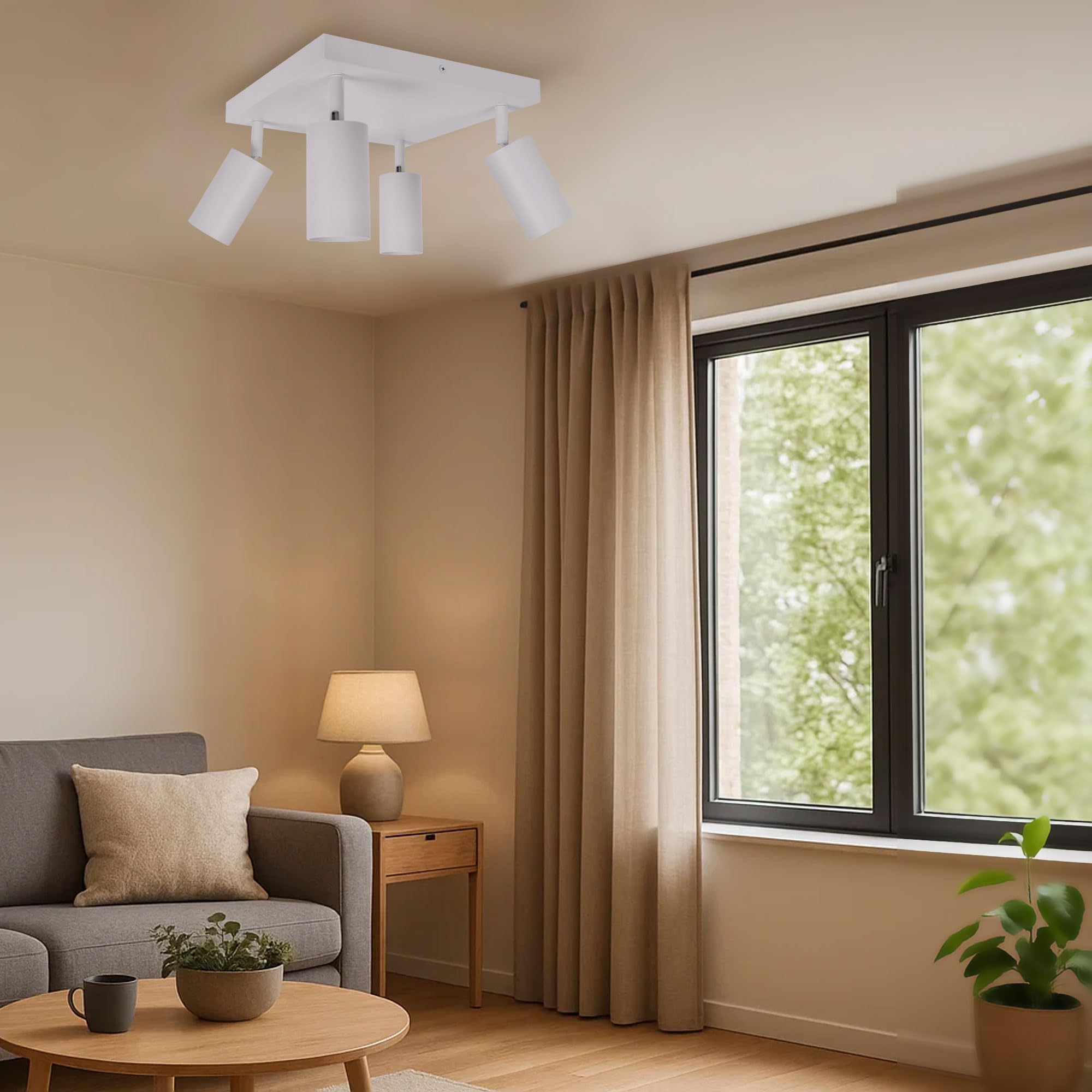 Lampa sufitowa LED biała 4 x oprawka GU10 wychylna lampa sufitowa reflektor sufitowy 866-4