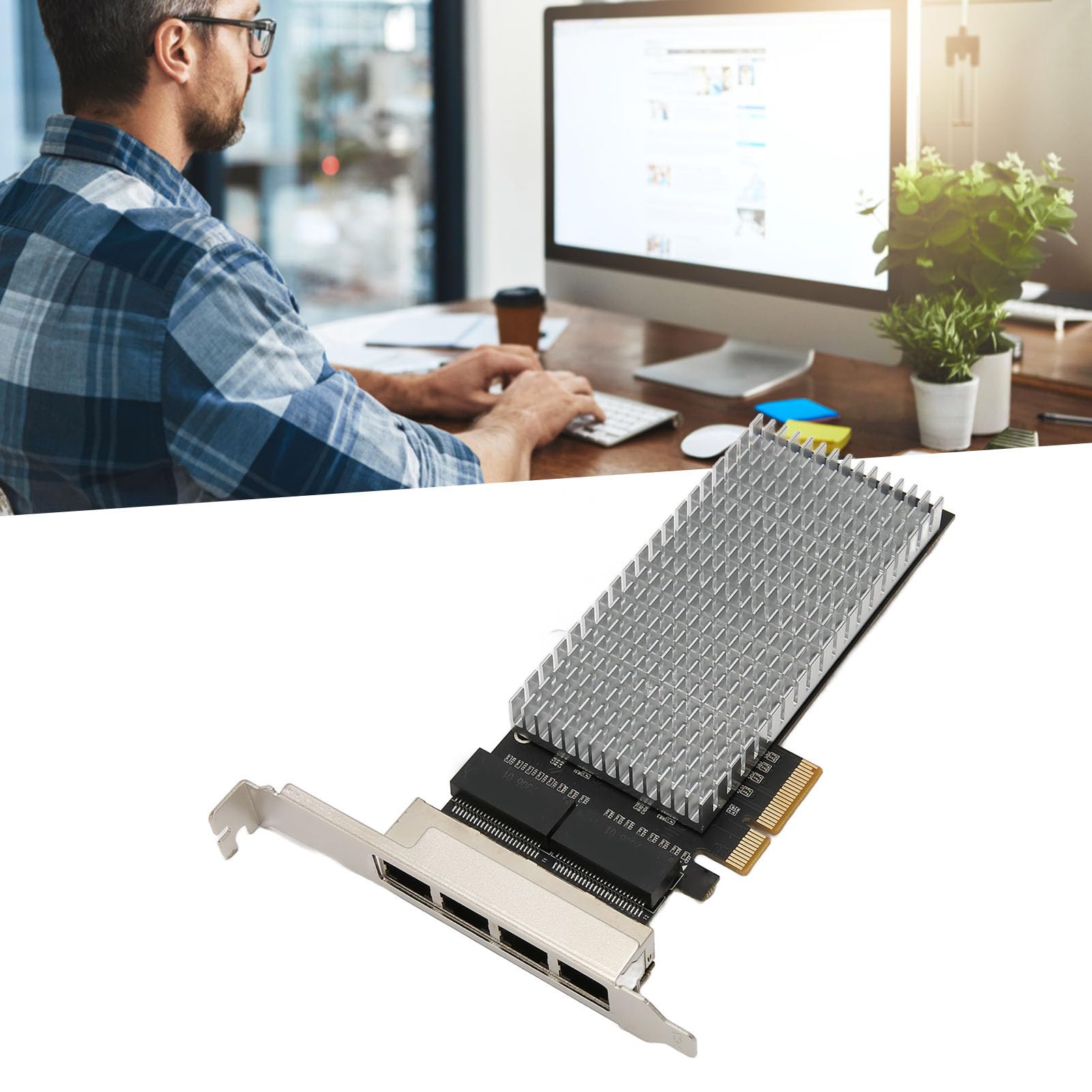 Adattatore di Rete PCIe Base T Quad Port 2.5G con Prestazioni Migliorate per PC per Giochi e Streaming