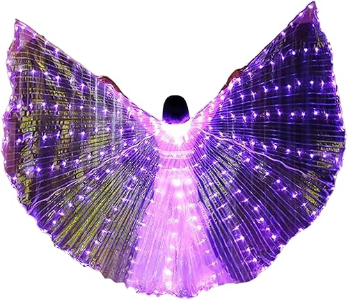 Alas de Isis con luces LED, para danza del vientre, carnaval, rave, trajes para mujeres y adultos, para Navidad, fiesta de Halloween