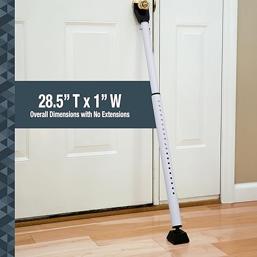 Miniatura 4 de SABRE Barra de seguridad ajustable 2 en 1, barra de tope de puerta que se fija a la perilla de la puerta, agarre fuerte a prueba de arañazos,