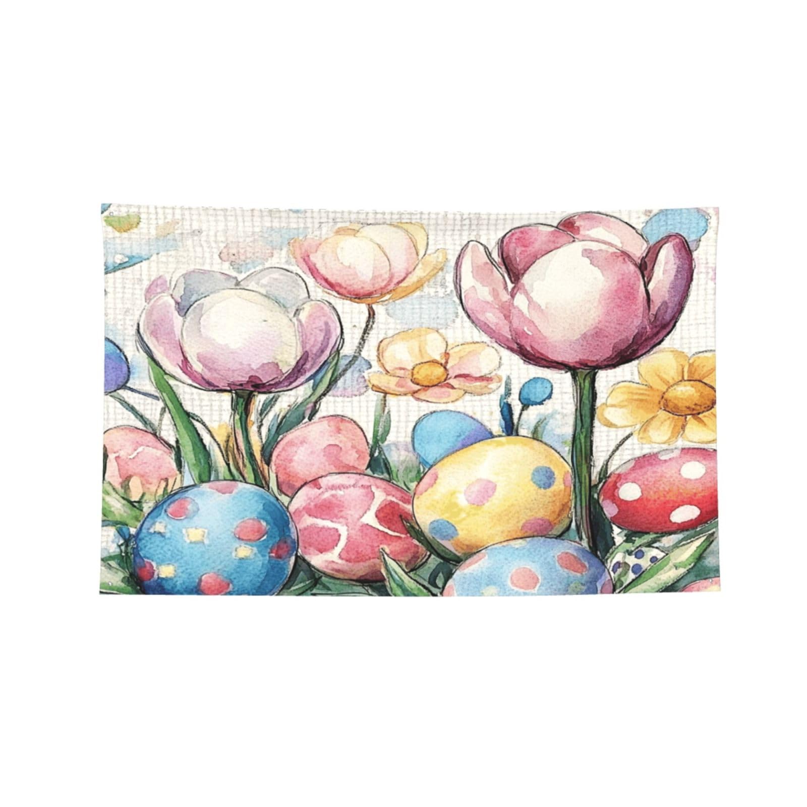 Bandera de Pascua para balcón y patio con diseño de huevos estacionales para el hogar