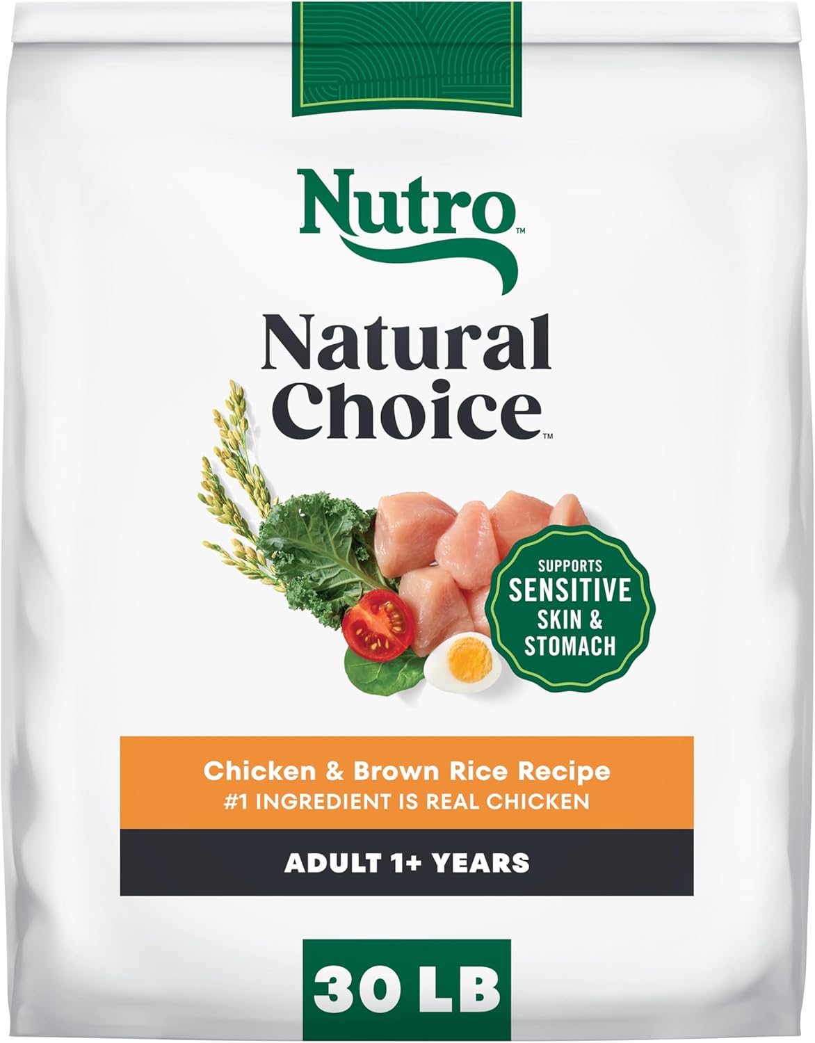 Nutro Natural Choice Chicken & Brown Rice Adult Dry Dog Food Recipe, 30 lb. Bag - Amazon product rated Grade A