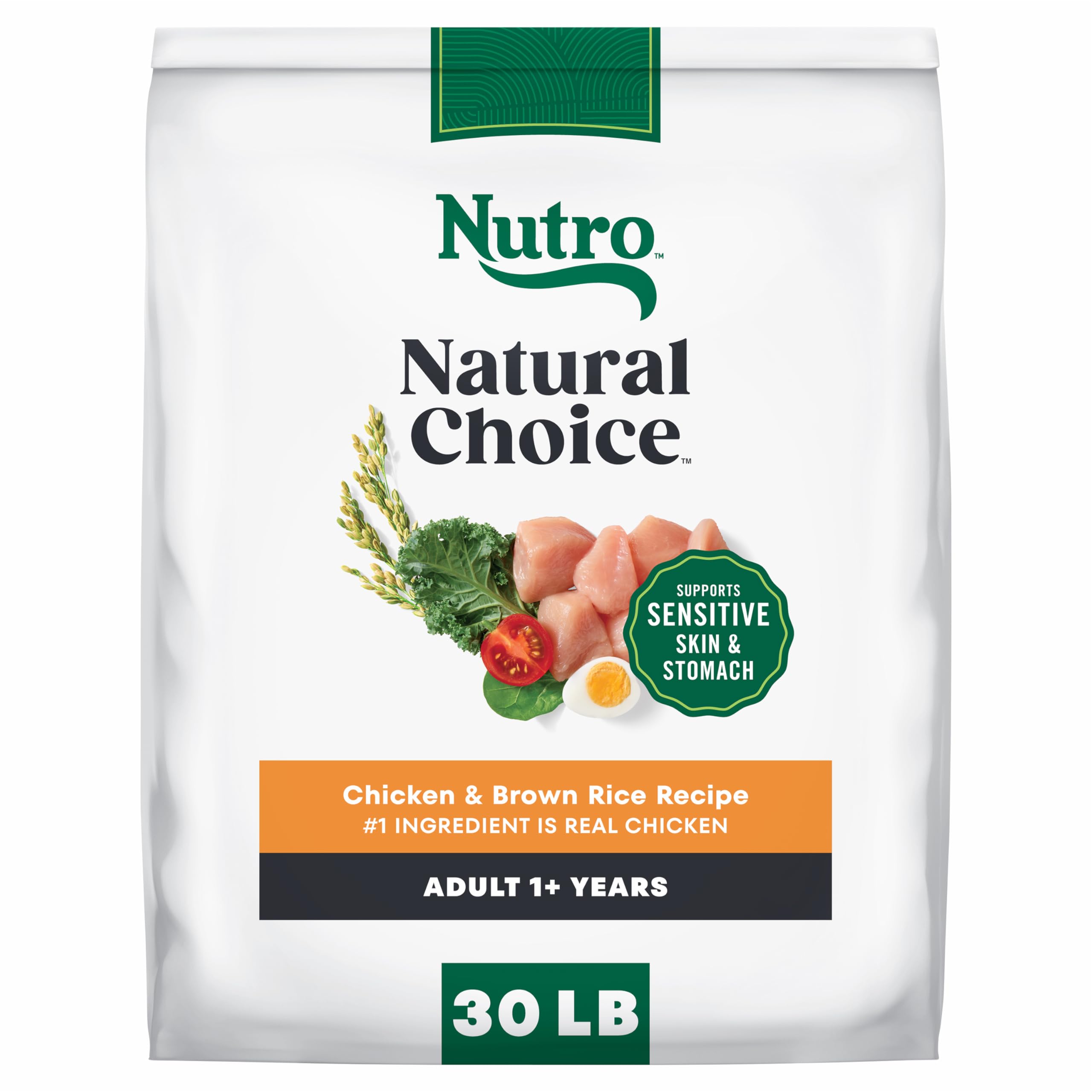 Nutro Natural Choice Chicken & Brown Rice Adult Dry Dog Food Recipe, 30 lb. Bag