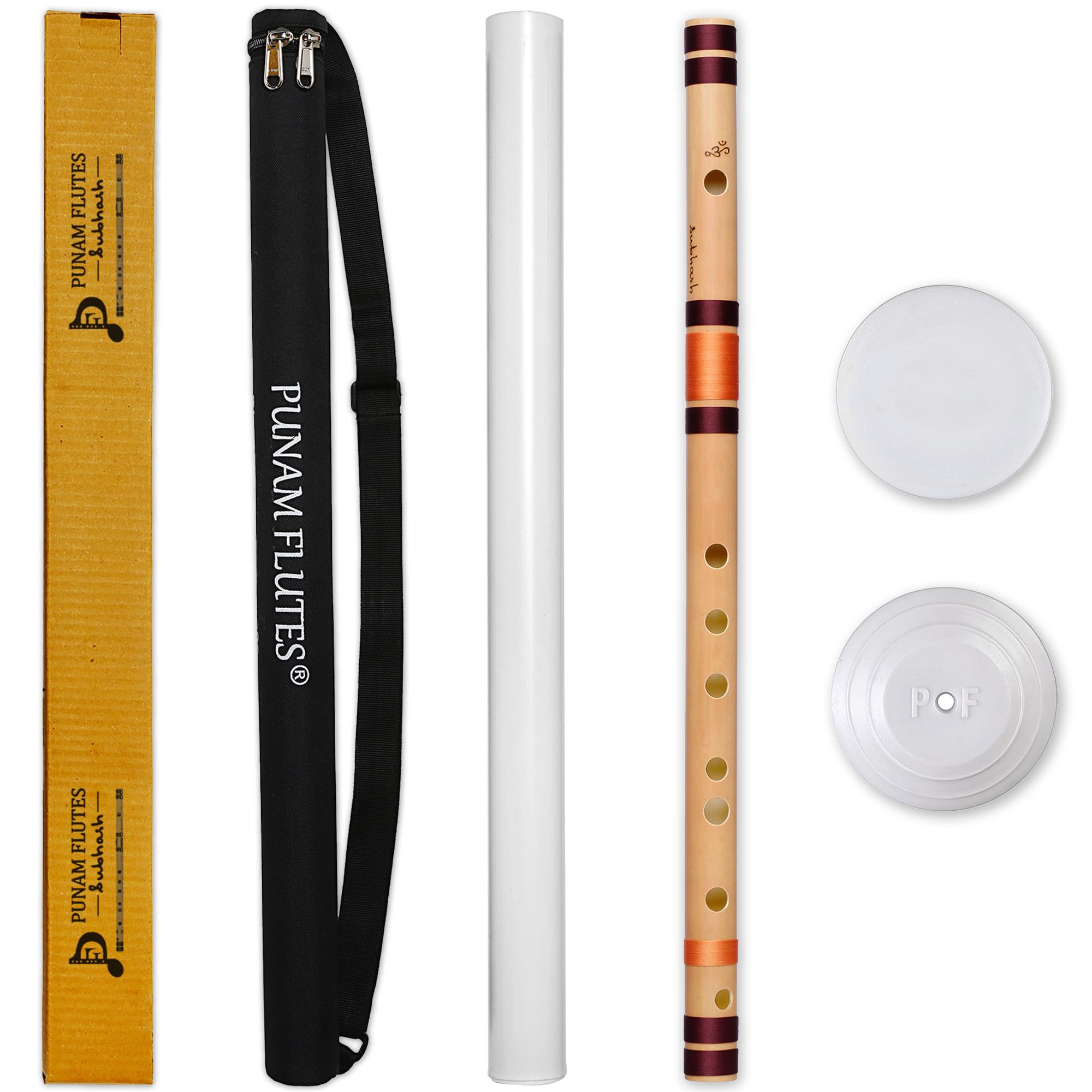 Punam Flutes C Natural Medium Right Hand Bansuri Size 19.5 inches