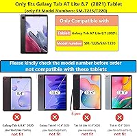 Vista 2 de Galaxy Tab A7 Lite 8.7 pulgadas SM-T225T220 Trifold Case 2021 Modelo 2021 Ultra Delgada Funda Folio Ligero con Soporte Multi-Ángulo Delgado Cuero PU