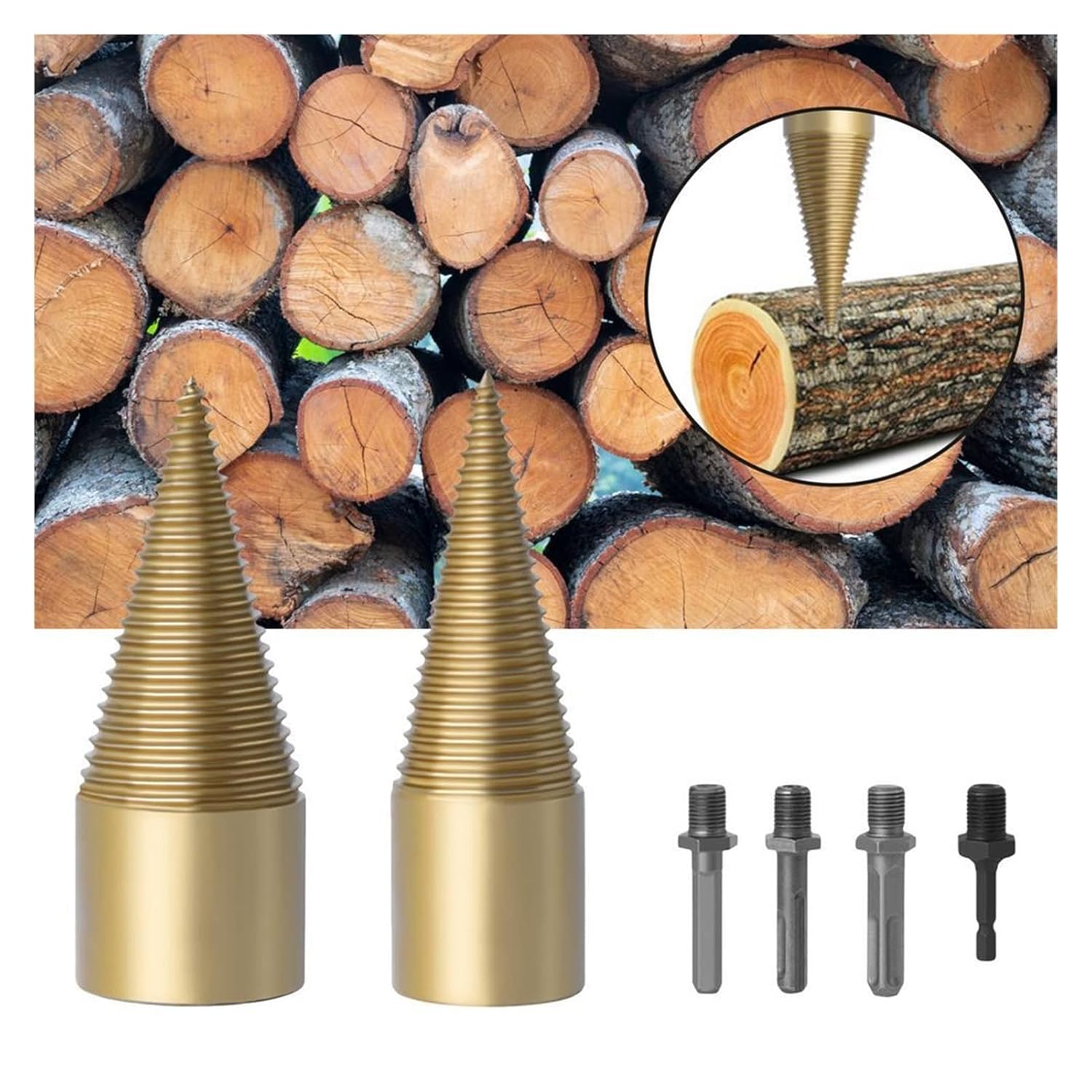 Wood Splitter Drill Bit Electric Drill Wood Splitt Firewood Chop Wood Drill Bit Splitting Tool Splitting Cone Log Splitters Wood Breaking Machine Wood Breaker Firewood Chopper