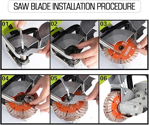 Miniatura 6 de ZXMOTO Máquina de corte de ranura de pared de 110 V con caja de transporte de 4800 W, máquina de ranurado de pared eléctrica para ladrillo, granito,