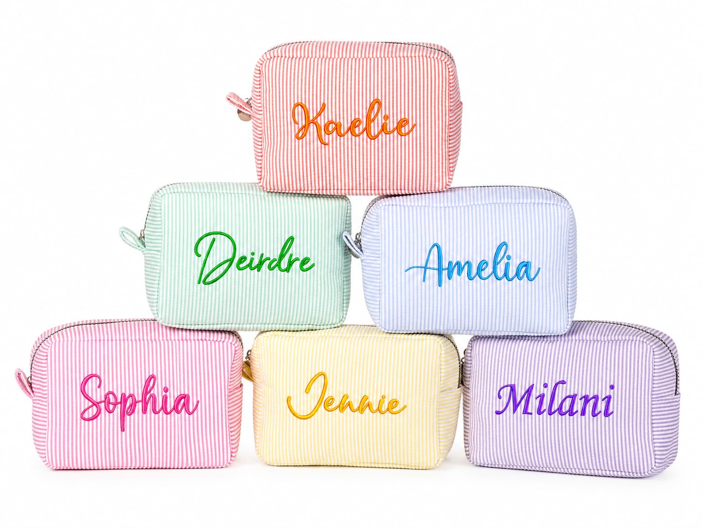 Personalized Makeup Organizer Bag Custom Name Embroidered Cosmetic Pouch Portable Zipper Toiletry Storage Case Travel Beauty Bag for Women-picture-39