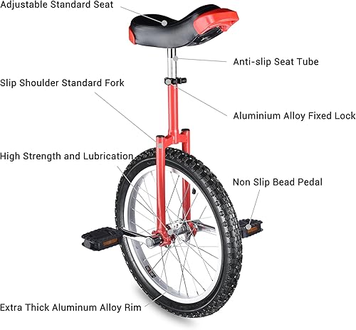 Miniatura 37 de AW Rueda de 16/18/20/24 pulgadas, asiento ajustable para exteriores, para adultos, niños, deportes al aire libre, ejercicio de fitness, para elegir