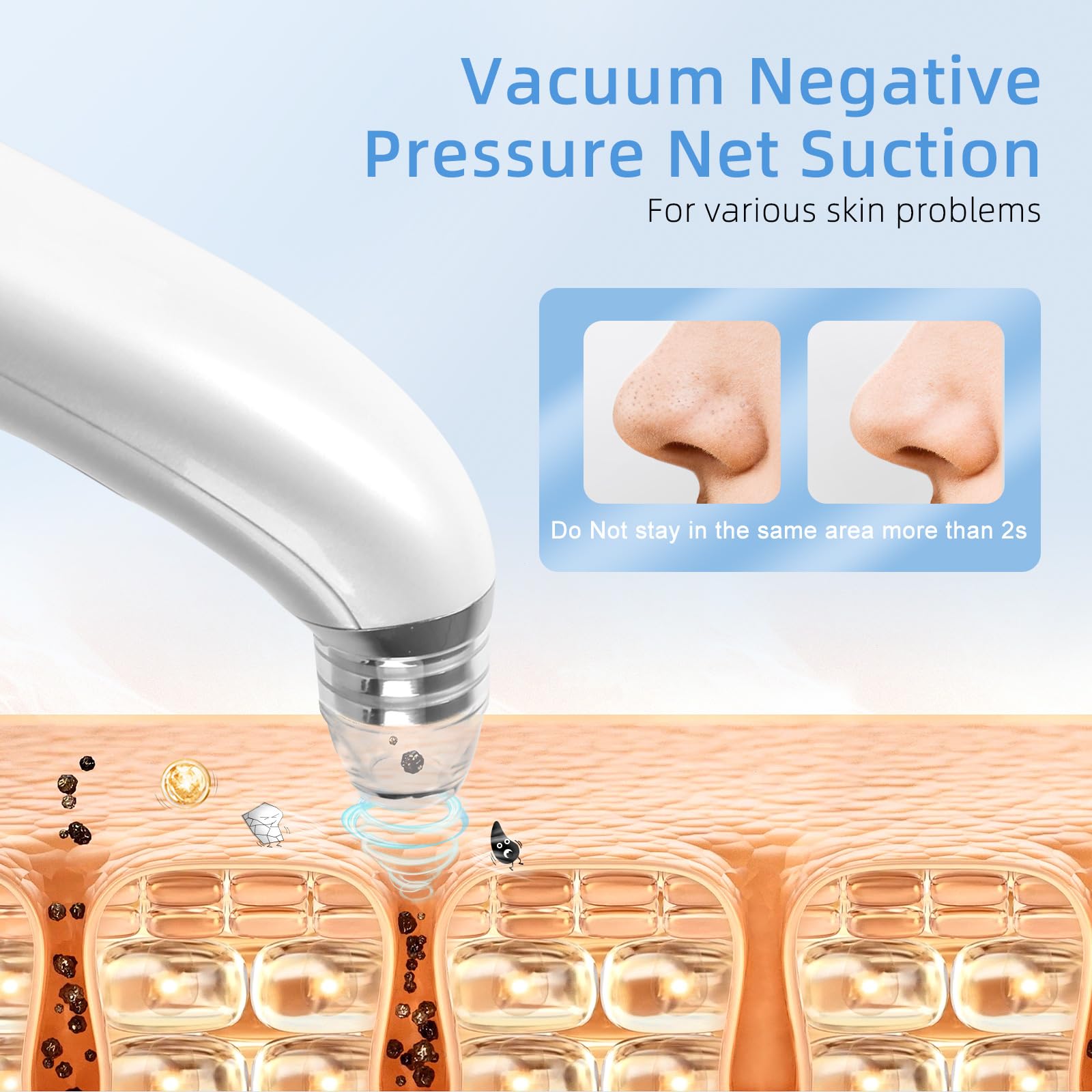 GUPAY Blackhead Remover Vacuum, Pore Vacuum with 1080p HD Camera Visible Facial Pore Cleanser with 4 Suction Heads - Image 3