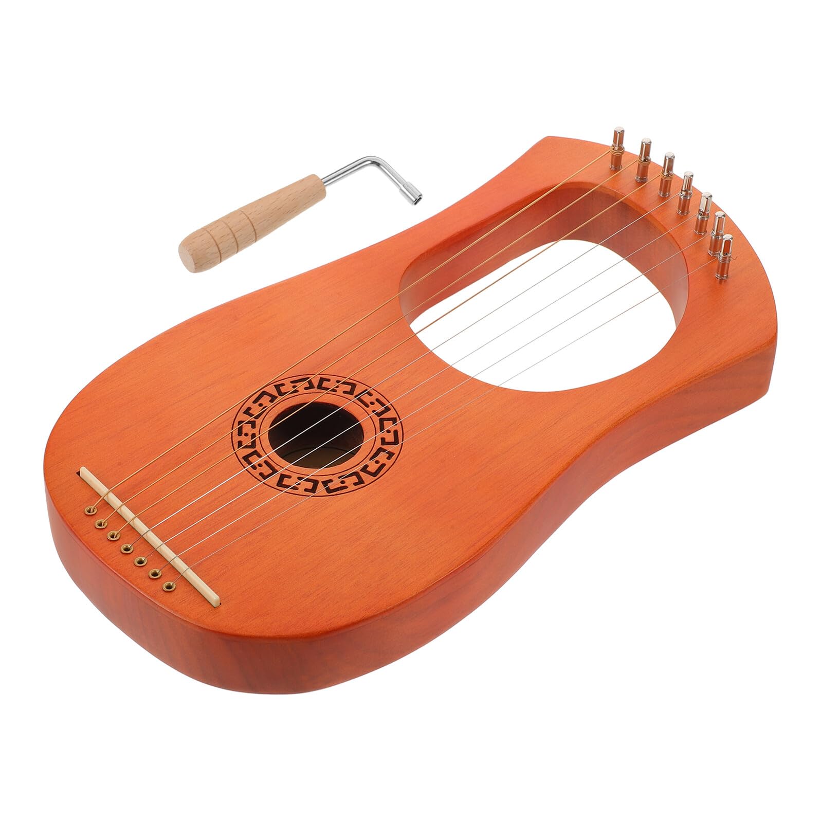 Arpa Lira in Legno 7 Corde per Principianti, Piccola Arpa Lira Portatile, Strumento Musicale a Corda per Adulti, per Pratica e Insegnamento Musicale
