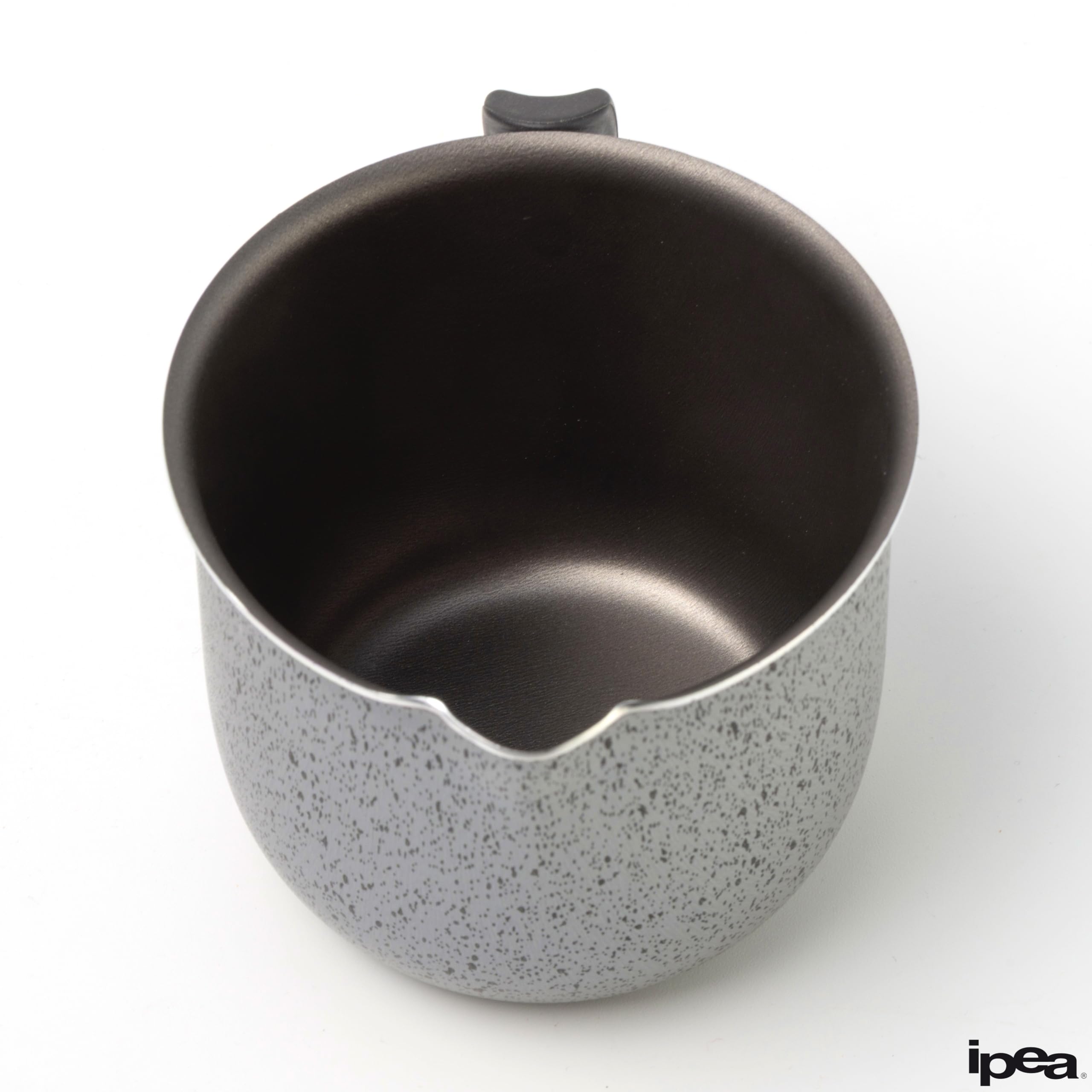 IPEA Bollilatte in Alluminio effetto Granito per Fornelli a Gas – 12 CM - Pentolino per Latte, Caffè e Cucina – Antiaderente con Manico Ergonomico –– Pentolino da Cucina Compatto - NO INDUZIONE