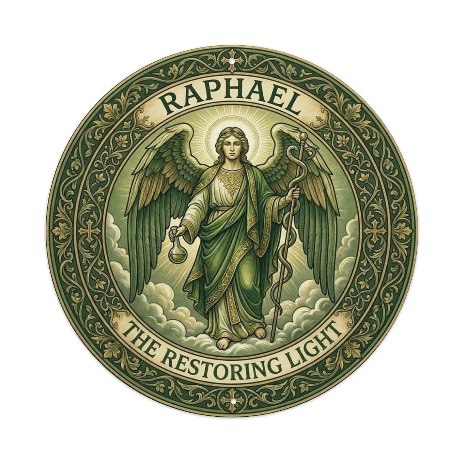 Healing The Restoring Light Archangel Raphael Metal Tin Sign