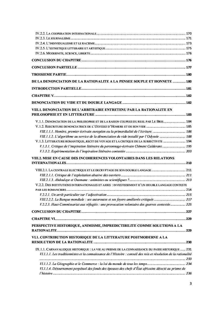 Le Thème de la Crise de la Rationalité: dans quelques textes romanesques français postmodernes