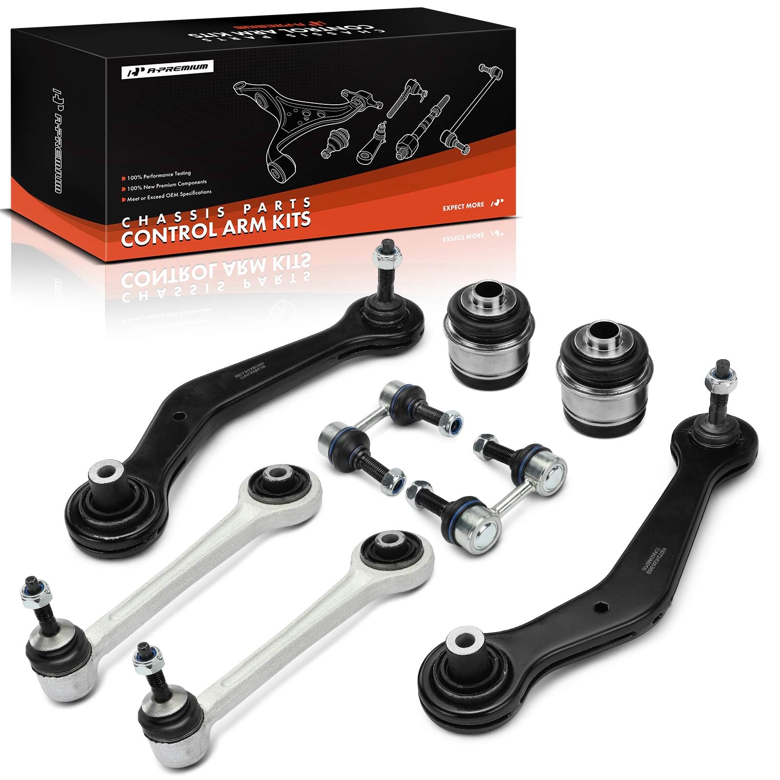 A-Premium Set of 8, Rear Forward Rearward Upper Control Arm, Sway A-Premium Set of 8, Rear Forward Rearward Upper Control Arm, Sway