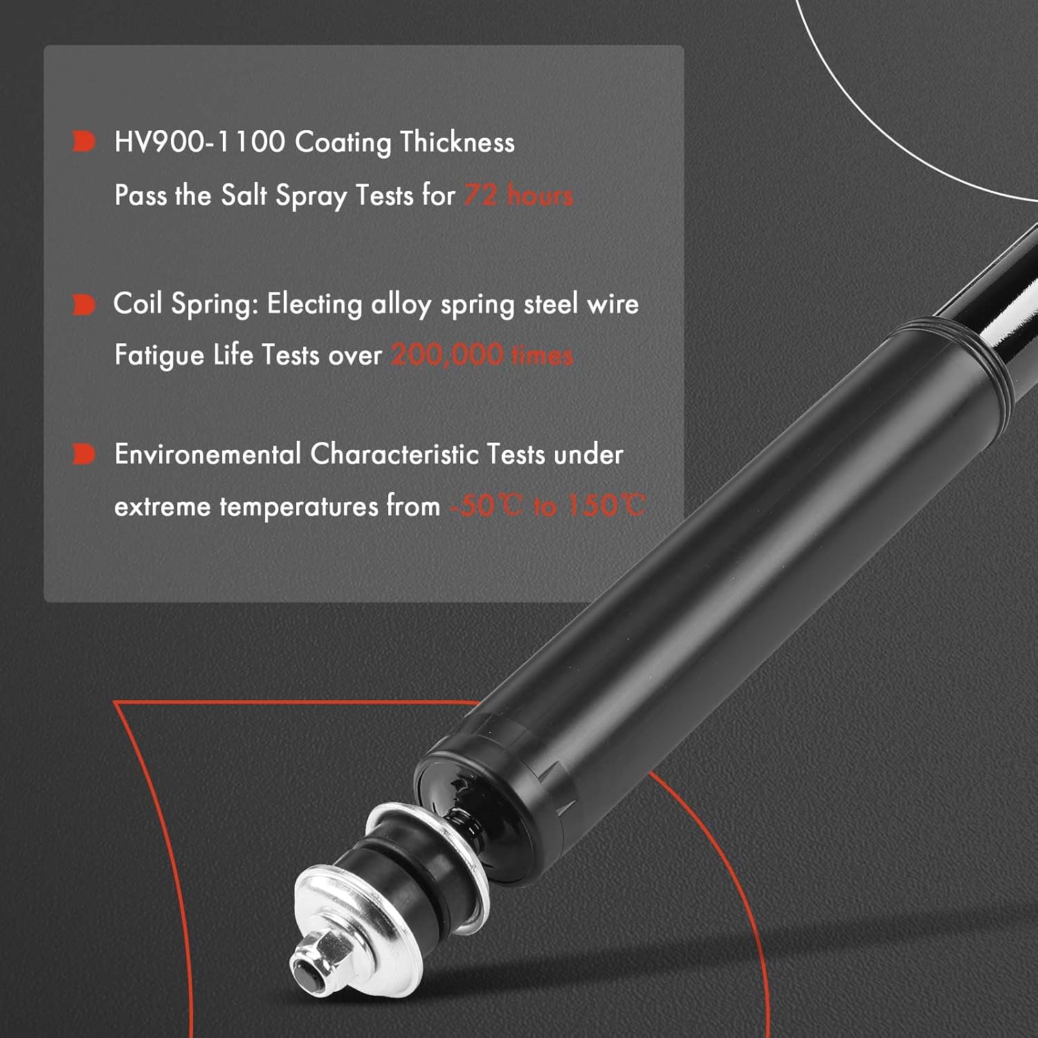 A-Premium Rear Shock Absorbers Compatible with Ram 2500 2014-2024, 2-PC Set