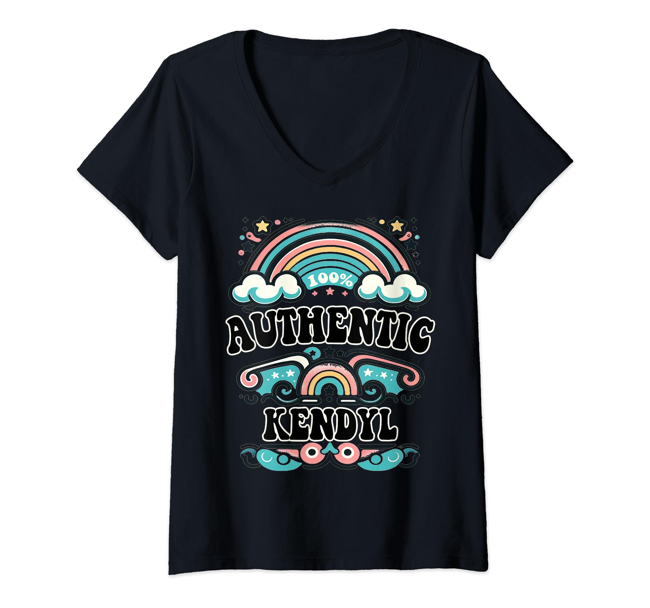 KENDYL 100% Authentic Cute Retro Girls KENDYL Name V-Neck T-Shirt