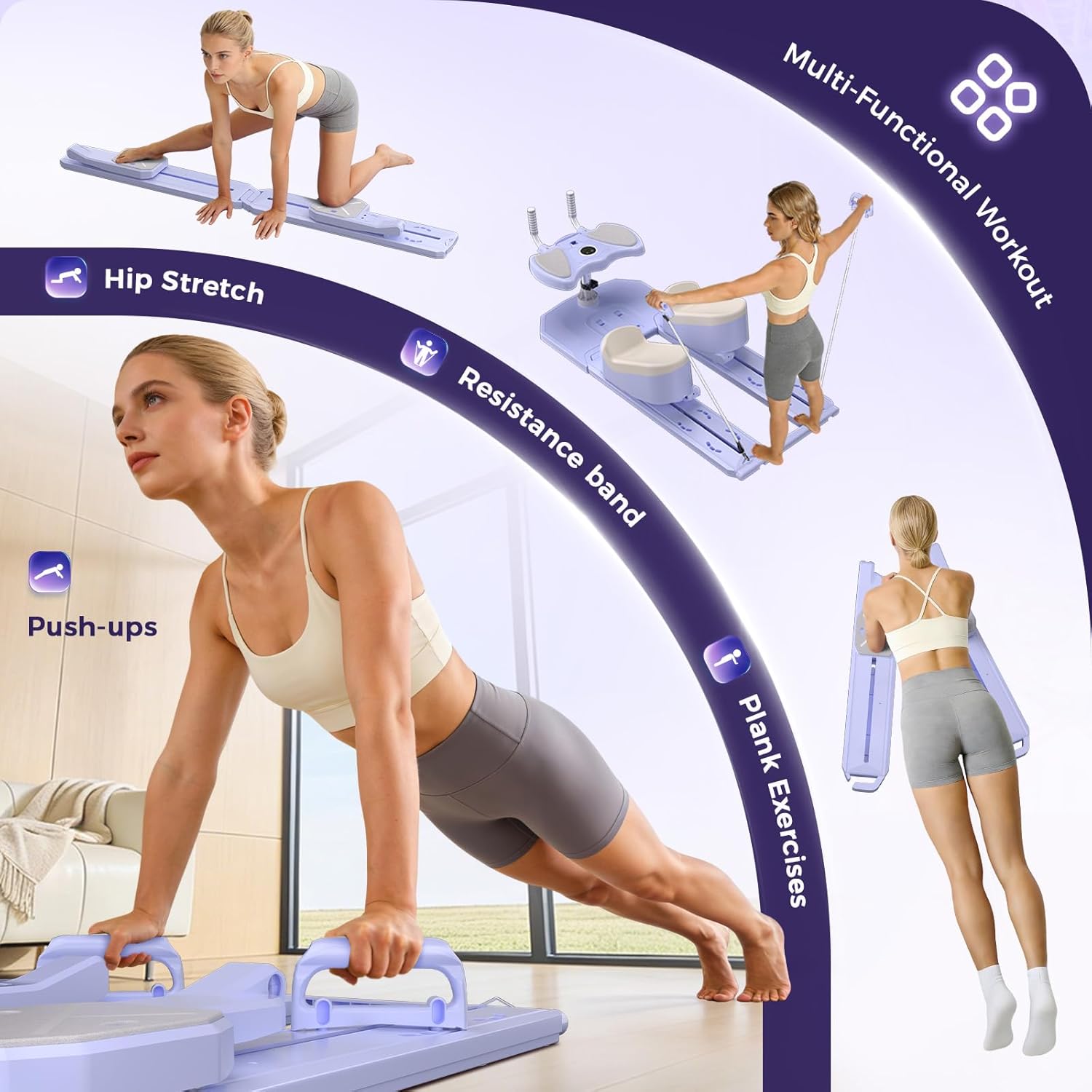 Crawling Exercise Machine, Multifunctional Spine Twist and Stretch Trainer, Detachable Crawling Machine Workout, Adjustable Crawling Machine Workout for Abdominal, Waist and Core Training