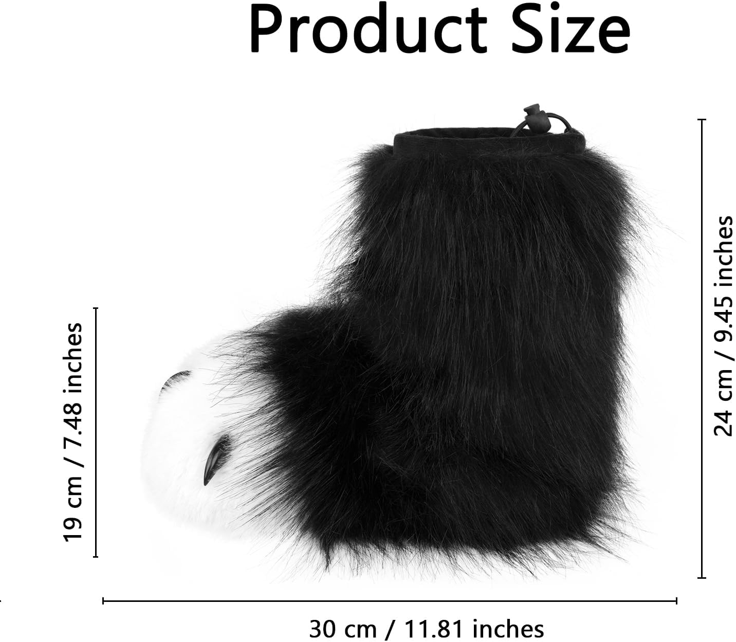 Bottes à Fourrure Pied Paws, Fursuit Furry Feet PAW Chaussures, Costume Furset Costume Chaussures Accessoires Halloween Cosplay