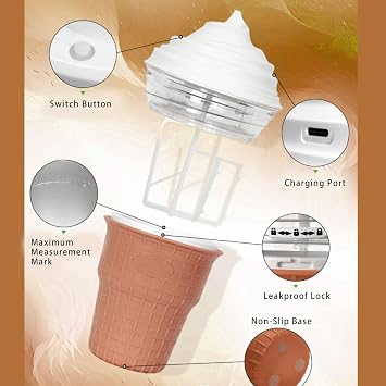 Ice Cream Maker, 450ml Capacity Automatic Electric Ice Cream Machine with Ingredient Chute, Frozen Yogurt Maker for Homemade Gelato Sorbet