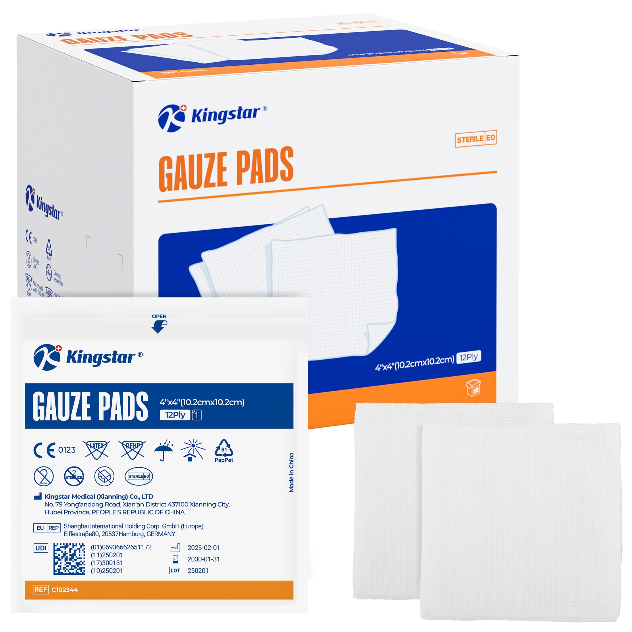 100 Pack Sterile Gauze Pads 4x4