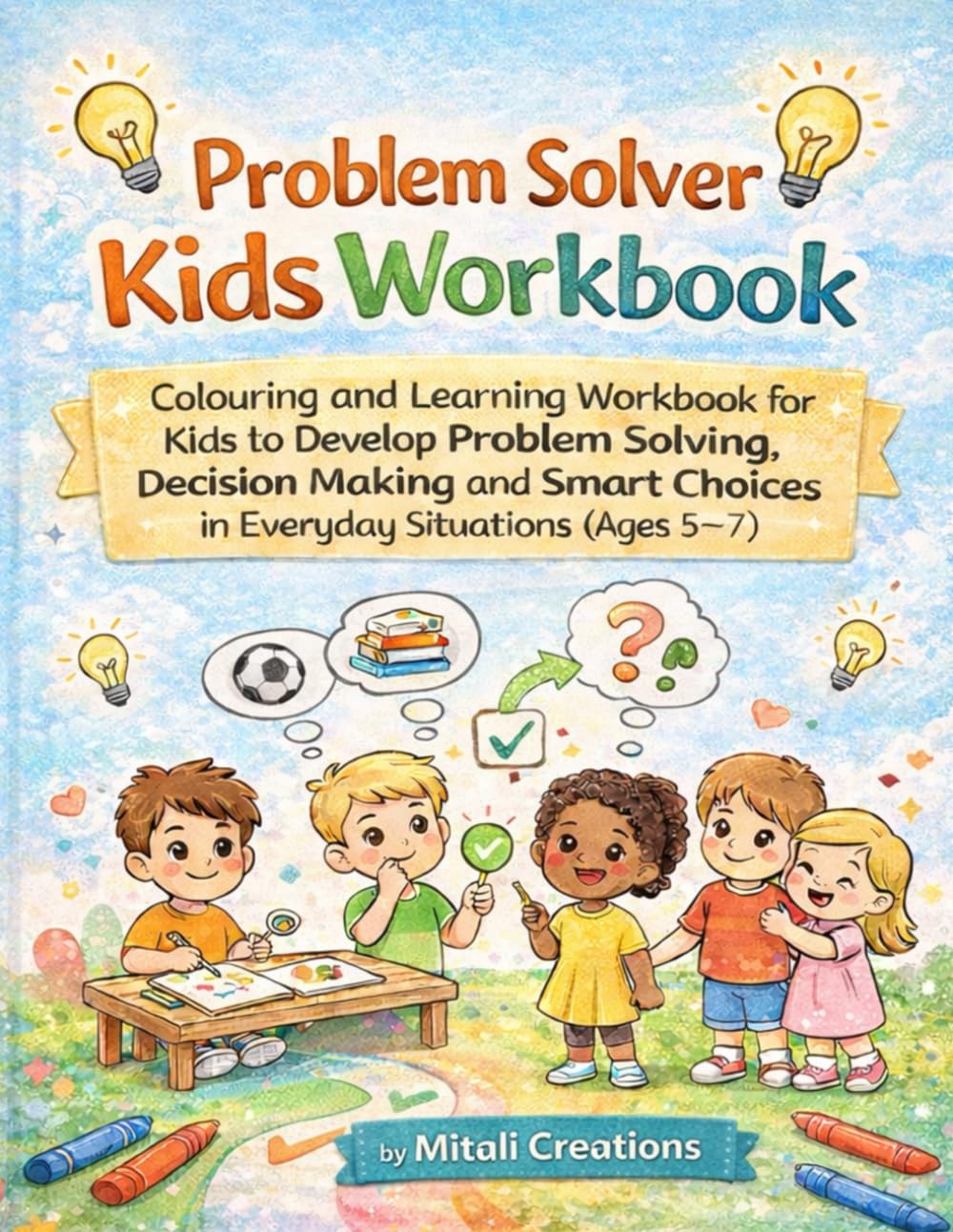 Problem Solver Kids Workbook ( Ages 5-7 ): Colouring and Learning Workbook for Kids to Develop Problem Solving , Decision Making and Smart Choices in Everyday Situations.