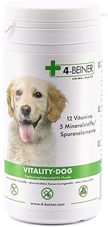 4-BEINER Vitality-Dog - Multivitamin für Hunde mit 12 Vitaminen & Mineralstoffen, für Immunsystem, Nerven & Fell, Barf geeignet, 100 Tabletten product image