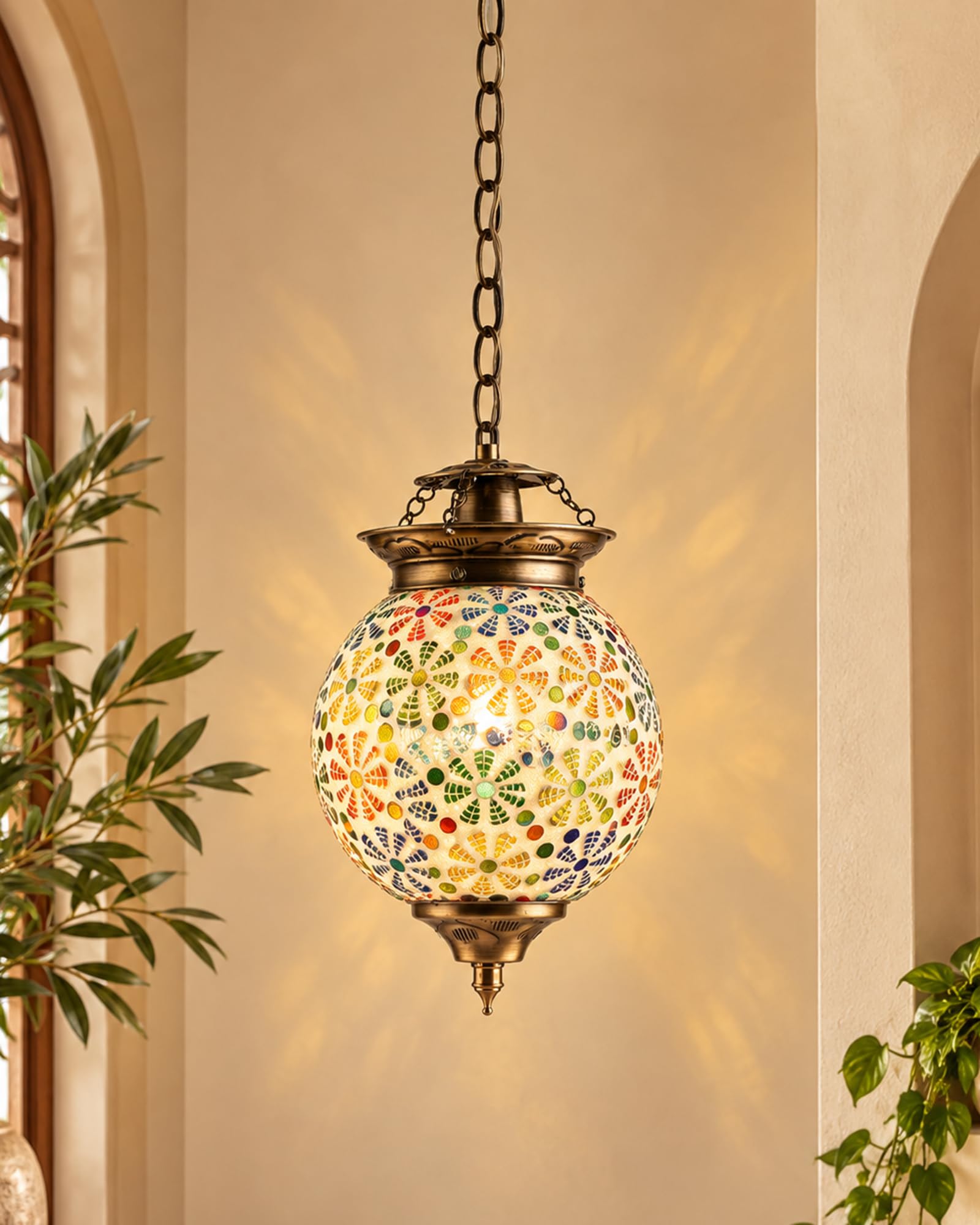 Handcrafted Mosaic Pendant Light - Turkish Moroccan Style -1