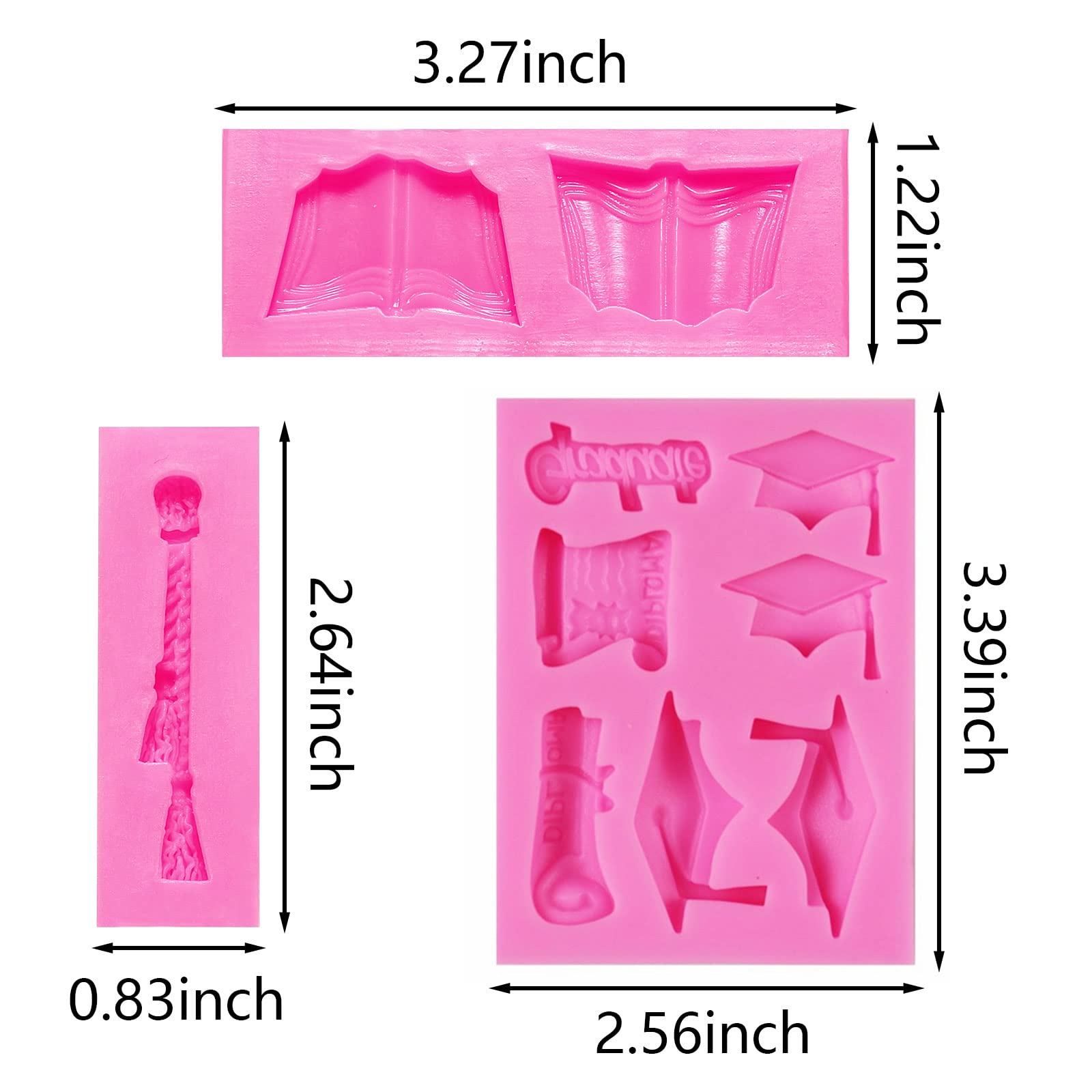 Buy 2022 Graduation Chocolate Molds Silicone, Graduation Cap Diploma