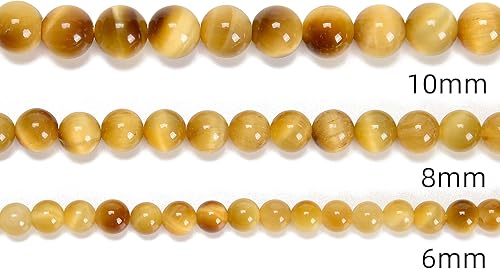 Miniatura 4 de 122 cuentas de piedra natural de ojo de tigre dorado de 0.236 pulgadas (2 hebrasjuego) de 0.236 pulgadas (2 hebrasjuego), piedras preciosas redondas