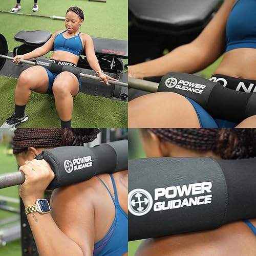 Miniatura 9 de POWER GUIDANCE Almohadilla para barra de pesas para sentadillas - Almohadilla protectora de cuello y hombros con puntos antideslizantes para
