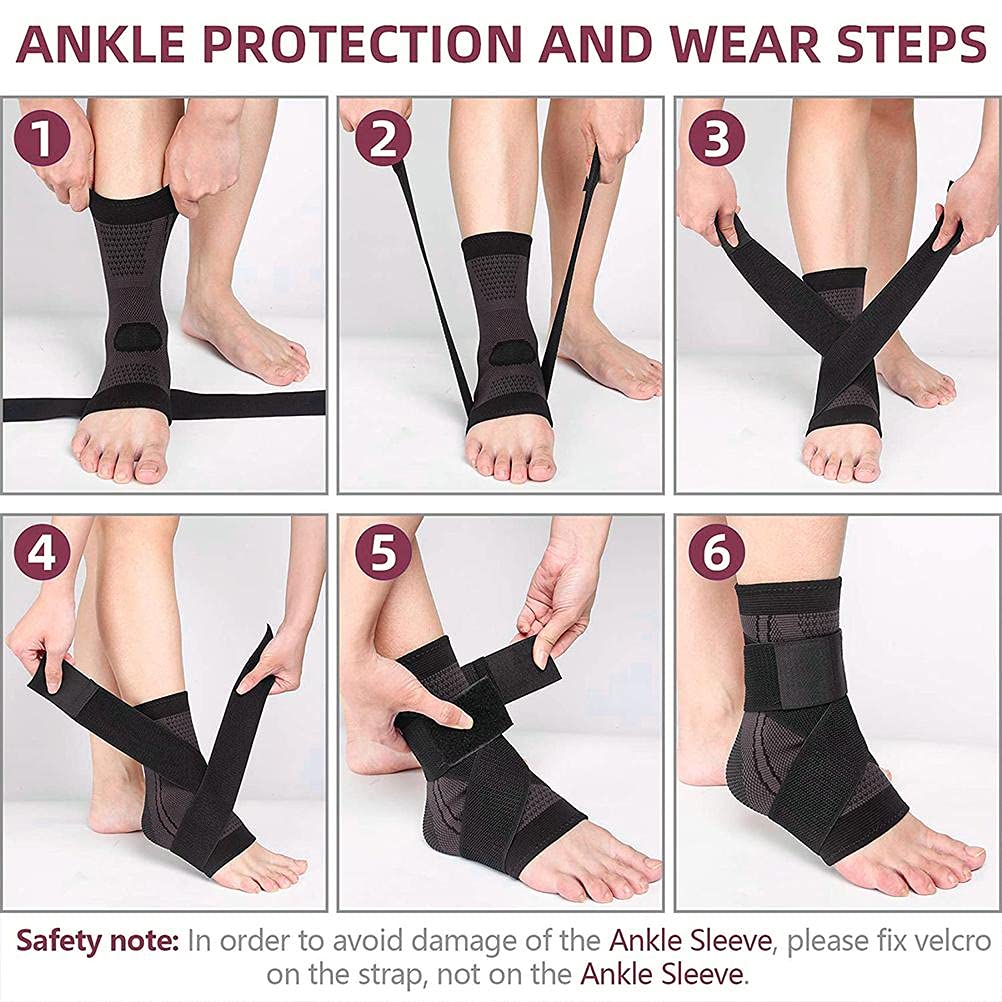 Genérico Tobillera Ajustable con Correas Ajustables, para Deporte y Caminar a Diario, Modelo CJDW888 (Black)