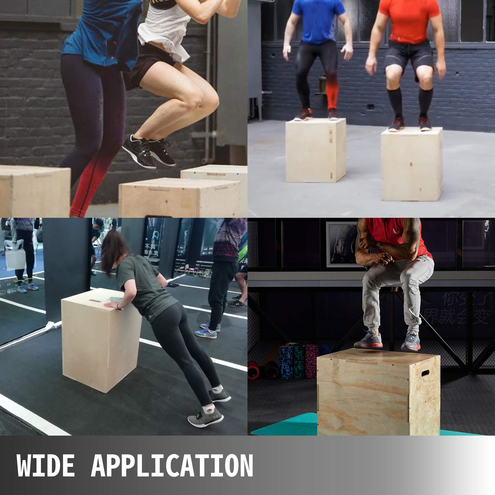 Buy Happybuy 3 in 1 Wood Plyo Box,30"x24"x20" Plyometric Jump Box,Easy