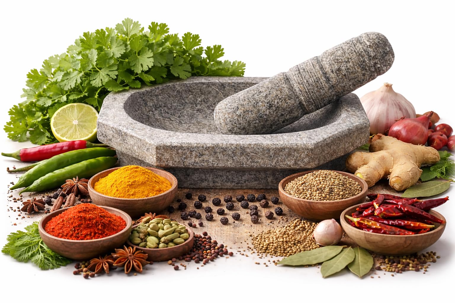 EZAHK Kalvam/Grinding Stone (10 x 6 inch 6 kg) Heavy Duty Mortar and Pestle Set, Brown, Stone, Polished