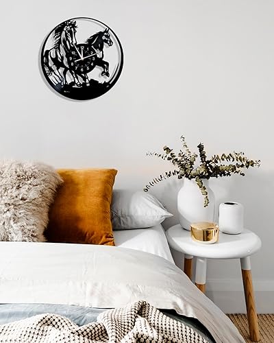 Miniatura 6 de Reloj de montaje en pared de caballo, disco de vinilo de 12 pulgadas, regalo de decoración de habitación de caballo corriendo, decoración de caballo