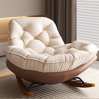 Rocking Chairs with Ottoman Upholstered Glider Rocker Rocker Chair Glider Chair Cushion Padded Seat for Living Room Bedroom(Brown Floral Padded)