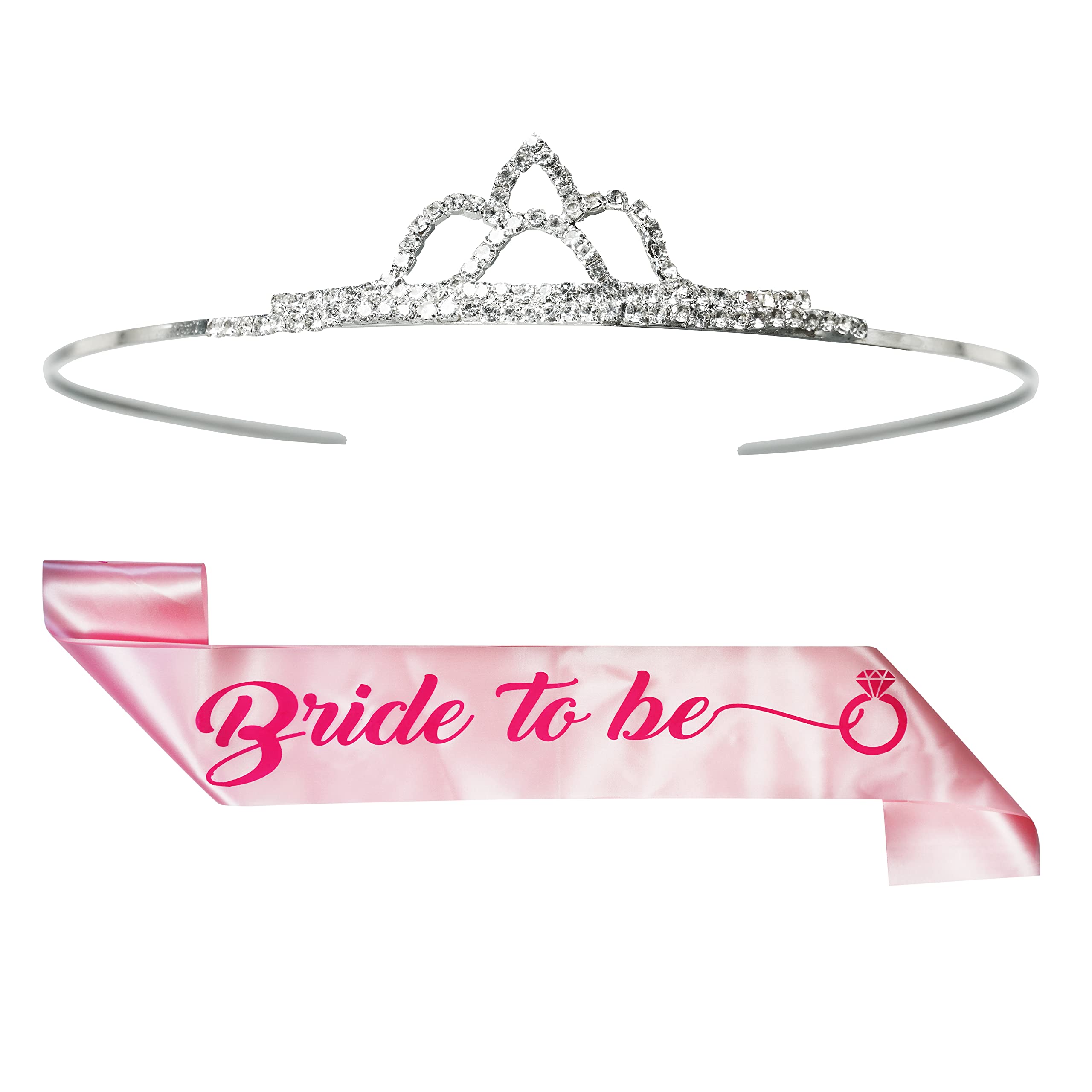 Bride to Be Pink Sash with Beautiful Rhinstone Tiara Crown for Bride to be Girls Womens 2 Pc Combo Set Haldi Mehendi Wedding Spinsters Party (B0C43C3PK6) Amazon Price History, Amazon Price Tracker