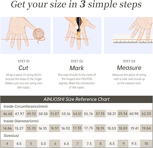 Miniatura 7 de AINUOSHI Anillo de eternidad de plata de ley 925 chapado en platino redondo de corte brillante de 0.118 pulgadas para mujer, anillo de aniversario