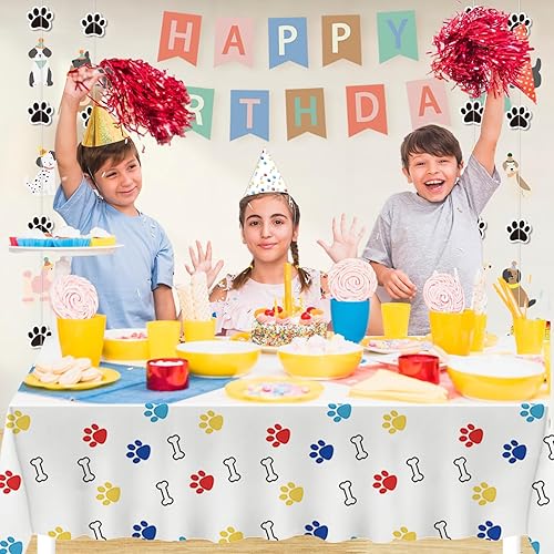 Vista 66 de Cartel con temática de perro feliz cumpleaños, decoración colorida para niños, bebés, perros, suministros de fiesta de cumpleaños Perro
