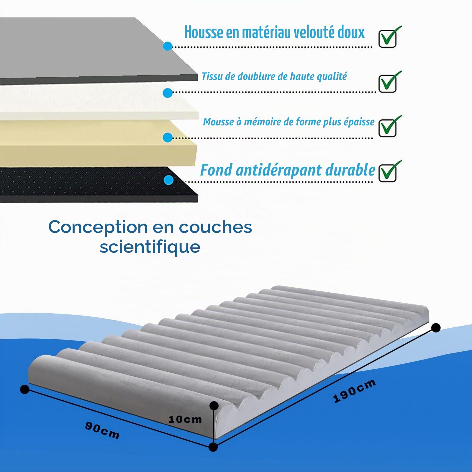 MeMoreCool Roll Up Floor Mattress, 10cm Thick Portable Futon Mattress, High Density Foam Foldable Mattress, Floor Lounger Pillow Guest Bed Sleep Firm Mattress for Travel, Car Tent, Single, Double