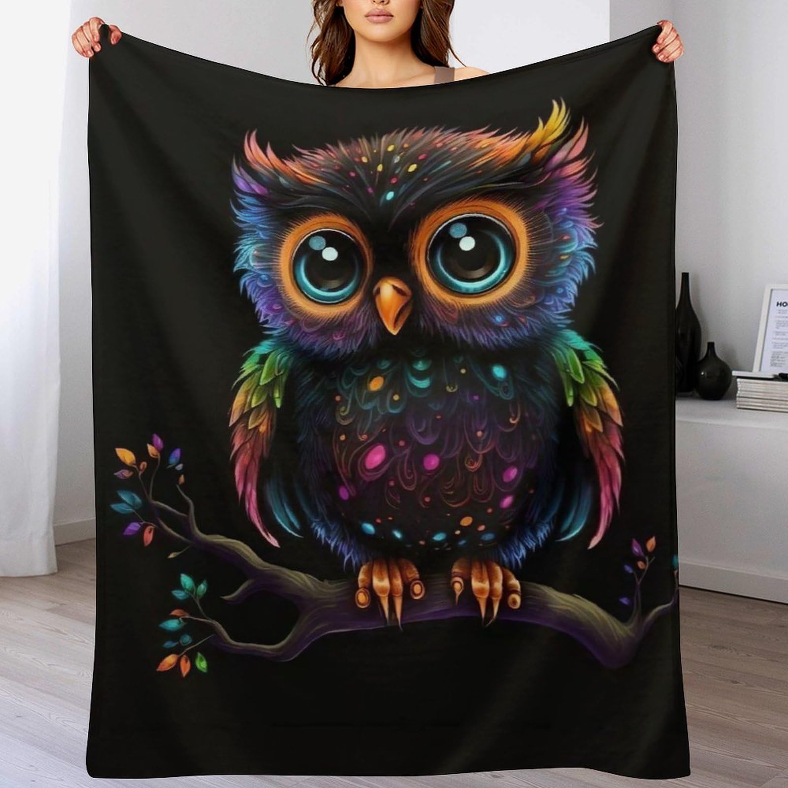 Manta de búho para regalar en viajes y escapadas