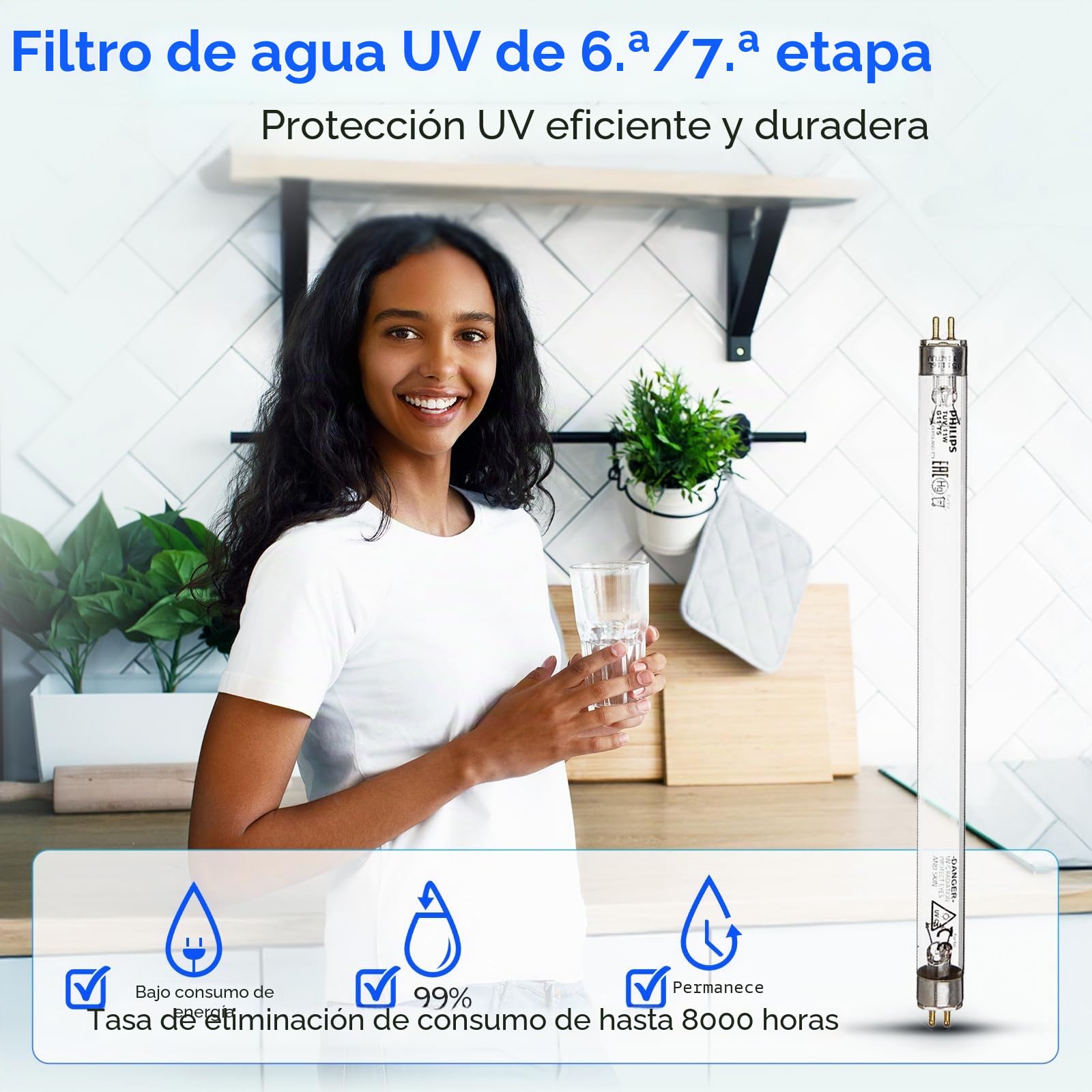 iSpring F10KU Juego de Cartuchos de Filtro de Repuesto, 1 Año, para Sistemas de Ósmosis Inversa UV Minerales Alcalinos de 7 Etapas, 10 piezas, Blanco
